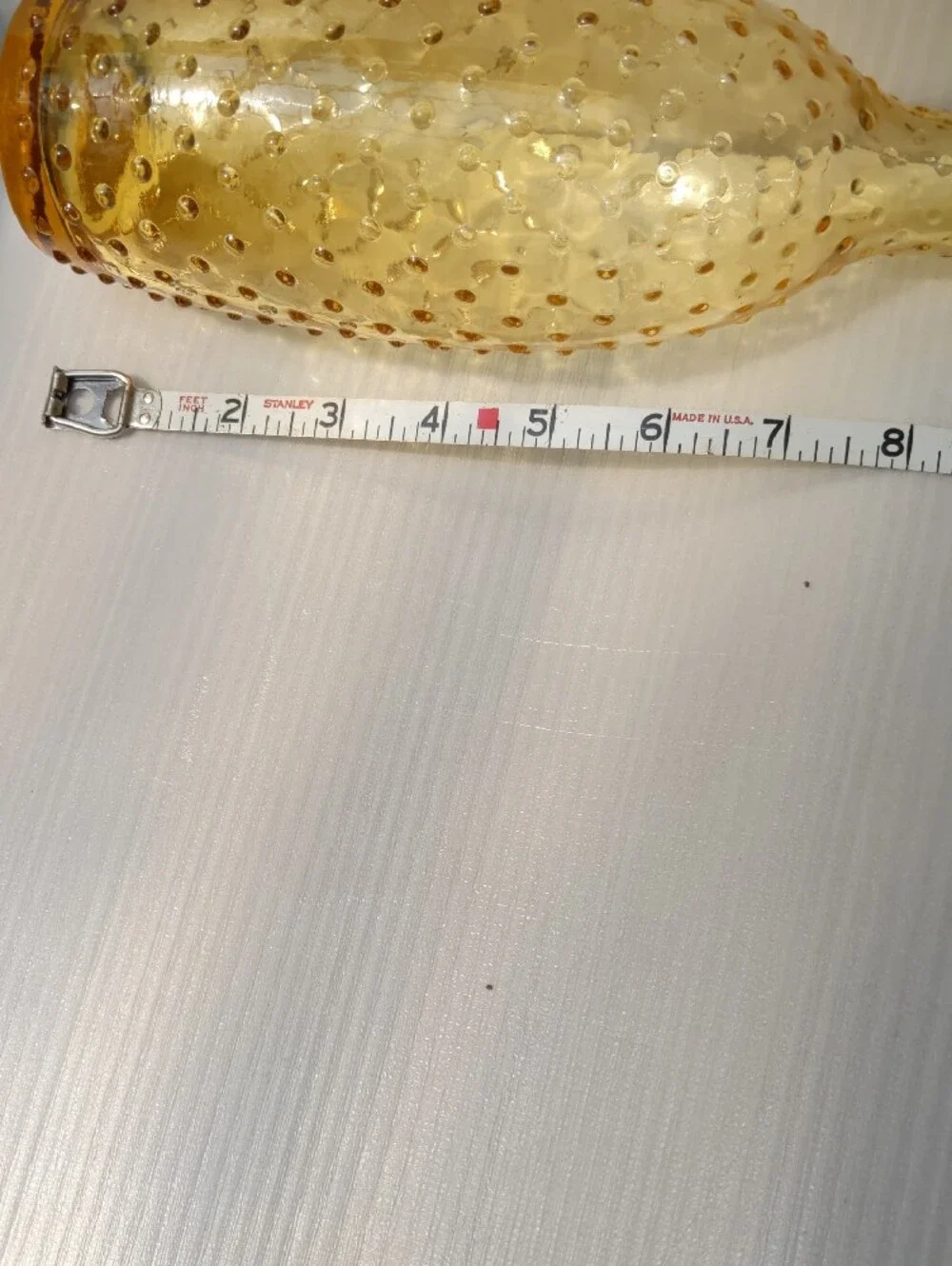 Vintage Amber Hobnail Glass Decanter/Vase
